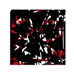 Black, red and white chaos Small Satin Scarf (Square) Front