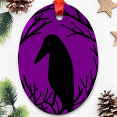 Halloween Raven - Purple Ornament (oval) 