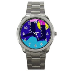 Walking On The Clouds  Sport Metal Watch by Valentinaart