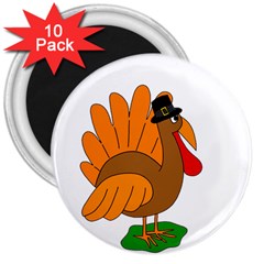 Thanksgiving Turkey - Transparent 3  Magnets (10 Pack)  by Valentinaart