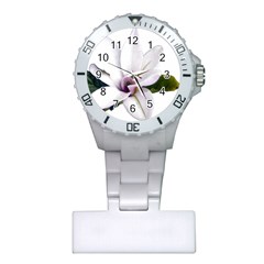 Magnolia Wit Aquarel Painting Art Plastic Nurses Watch by picsaspassion