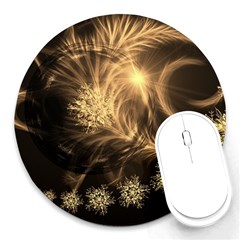 Golden Feather And Ball Decoration Round Mousepads