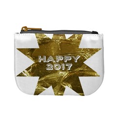 Happy New Year 2017 Gold White Star Mini Coin Purses by yoursparklingshop