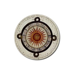 Ancient Aztec Sun Calendar 1790 Vintage Drawing Rubber Coaster (round)  by yoursparklingshop