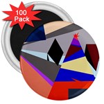 Geometrical abstract design 3  Magnets (100 pack) Front