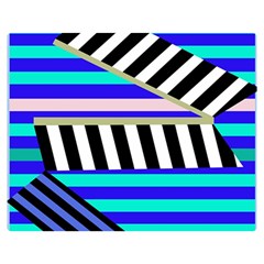 Blue Lines Decor Double Sided Flano Blanket (medium) 