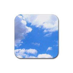 Summer Clouds And Blue Sky Rubber Coaster (square) 