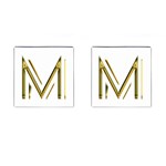 M Monogram Initial Letter M Golden Chic Stylish Typography Gold Cufflinks (Square) Front(Pair)