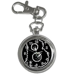 Funny Black And White Doodle Snowballs Key Chain Watches by yoursparklingshop