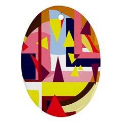 Colorful Abstraction Oval Ornament (two Sides)