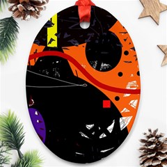 Orange Dream Oval Ornament (two Sides)