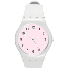 Pink Color Design Round Plastic Sport Watch (m) by picsaspassion