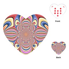 Pastel Shades Ornamental Flower Playing Cards (heart)  by designworld65