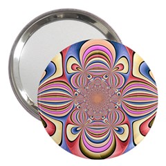 Pastel Shades Ornamental Flower 3  Handbag Mirrors by designworld65