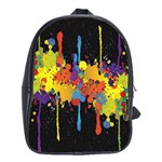 Crazy Multicolored Double Running Splashes Horizon School Bags (XL)  Front