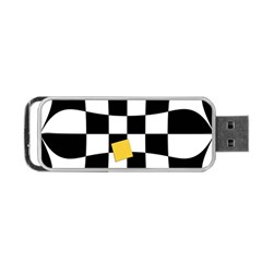 Dropout Yellow Black And White Distorted Check Portable Usb Flash (one Side) by designworld65