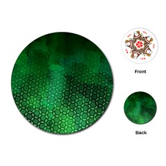 Ombre Green Abstract Forest Playing Cards (round)  by DanaeStudio