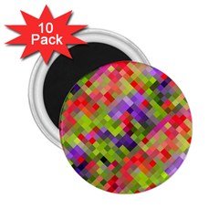 Colorful Mosaic 2 25  Magnets (10 Pack)  by DanaeStudio