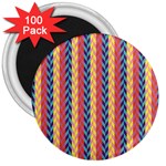 Colorful Chevron Retro Pattern 3  Magnets (100 pack) Front