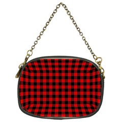 Lumberjack Plaid Fabric Pattern Red Black Chain Purses (one Side)  by EDDArt