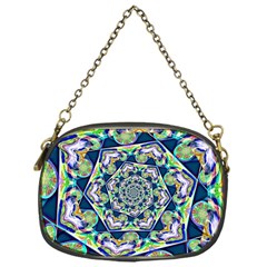 Power Spiral Polygon Blue Green White Chain Purses (one Side)  by EDDArt