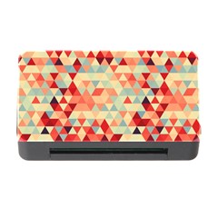 Modern Hipster Triangle Pattern Red Blue Beige Memory Card Reader With Cf by EDDArt