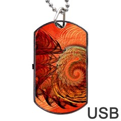 Nautilus Shell Abstract Fractal Dog Tag Usb Flash (one Side) by designworld65