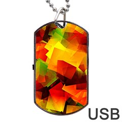 Indian Summer Cubes Dog Tag Usb Flash (one Side) by designworld65