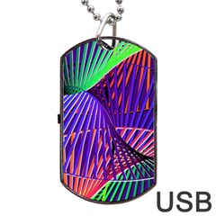 Colorful Rainbow Helix Dog Tag Usb Flash (one Side) by designworld65