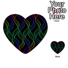 Rainbow Helix Black Multi-purpose Cards (heart)  by designworld65