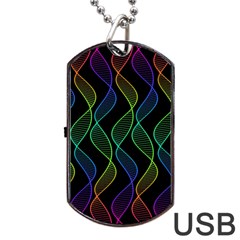 Rainbow Helix Black Dog Tag Usb Flash (two Sides)  by designworld65