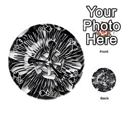 Black And White Passion Flower Passiflora  Playing Cards 54 (round)  by yoursparklingshop