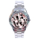 Pink abstract garden Stainless Steel Analogue Watch Front