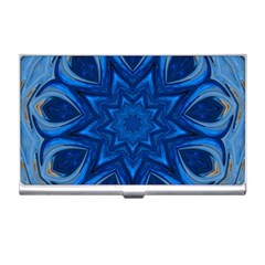 Blue Blossom Mandala Business Card Holders by designworld65