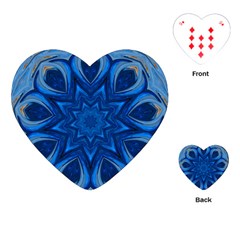 Blue Blossom Mandala Playing Cards (heart)  by designworld65