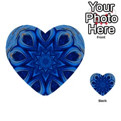 Blue Blossom Mandala Multi-purpose Cards (heart)  by designworld65