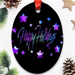 Happy Holidays 6 Oval Ornament (Two Sides) Front