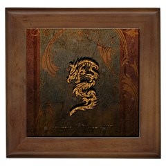 Awesome Dragon, Tribal Design Framed Tiles by FantasyWorld7