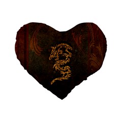 Awesome Dragon, Tribal Design Standard 16  Premium Flano Heart Shape Cushions by FantasyWorld7