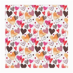 Colorful Cute Hearts Pattern Medium Glasses Cloth (2-side) by TastefulDesigns