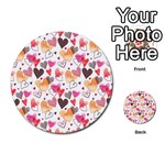 Colorful Cute Hearts Pattern Multi-purpose Cards (Round)  Back 1