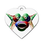 Futuristic Funny Monster Character Face Dog Tag Heart (Two Sides) Front