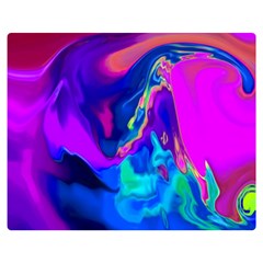 The Perfect Wave Pink Blue Red Cyan Double Sided Flano Blanket (medium)  by EDDArt