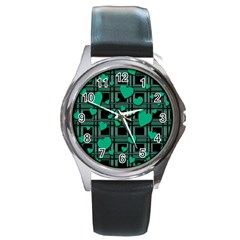 Green Love Round Metal Watch by Valentinaart