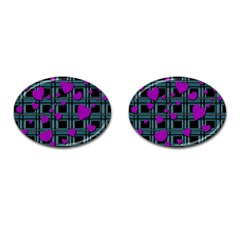 Purple Love Cufflinks (oval) by Valentinaart