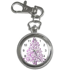 Elegant Starry Christmas Pink Metallic Look Key Chain Watches by yoursparklingshop