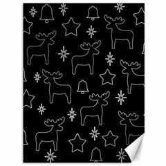 Black Xmas Pattern Canvas 36  X 48   by Valentinaart