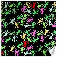 Playful Lizards Pattern Canvas 16  X 16   by Valentinaart