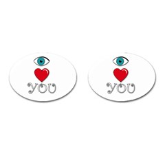 I Love You Cufflinks (oval) by Valentinaart