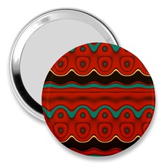 Orange Black And Blue Pattern 3  Handbag Mirrors by digitaldivadesigns